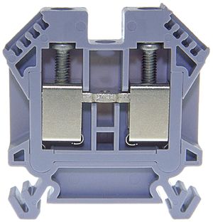 Borne de passage joignable Woertz 4…10mm² 57A 1000V vis 2×1 rail DIN 35mm gris