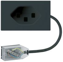 EB-Steckdose 1×Typ 23 Hager FLF für Flachkabel Technofil L3 schwarz