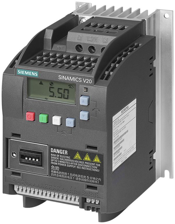 Frequenzumrichter Siemens SINAMICS V20 0.55kW 3AC ungefiltert Modbus