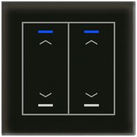 UP-Taster KNX RGBW MDT BE-GTL20S.A1S 2T/4B Glas schwarz "Jalousie"