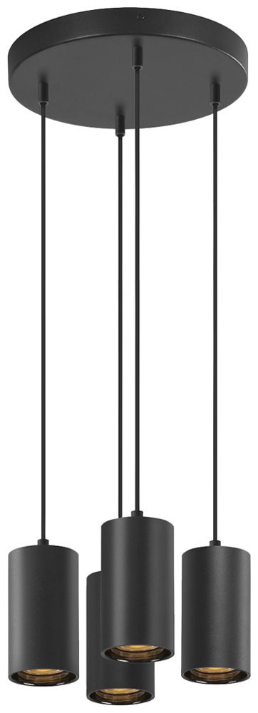 Lampada sospesa SLV ASTO TUBE GU10 4×10W diretto Ø70×125mm nero