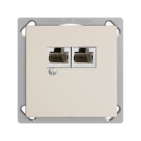 Boîte INC 2×RJ45/s 4P sép.EDIZIOdue crema R&M swissline