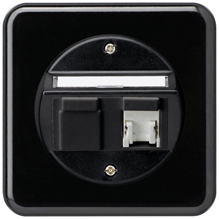 UP-Einsatz basico C Kat.5e 1×RJ45/u Schrägauslass schwarz