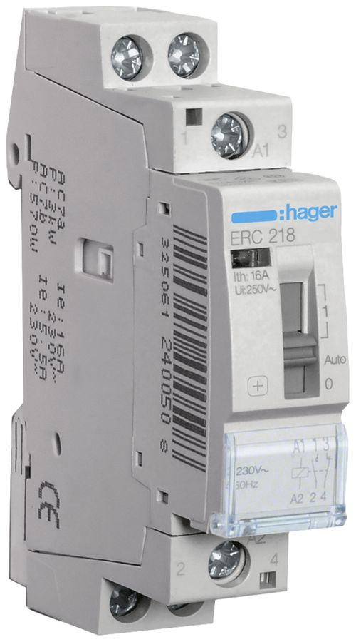 REG-Relais Hager 230VAC 1 Schliesser 1 Öffner 0 Wechsler 16A 230VAC 1TE