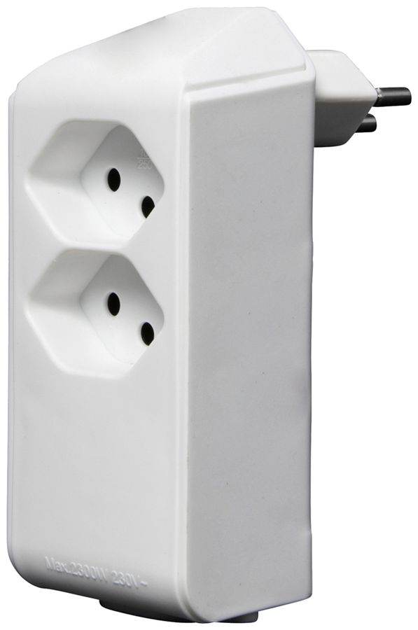 Abzweigstecker cleverLINE 2+1×T13 300° mit Aufhänger weiss