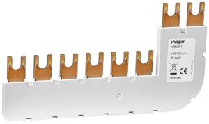 Staffe di messa a terra Hager 3P+N 35mm² 90° per SPA180N