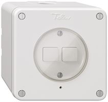 Interrupteur à poussoir AP NEVO Wiser SNAPFIX® a.stat.secondaire 2T 2A blanc