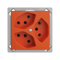 EB-Steckdose EDIZIOdue 3×T13 orange