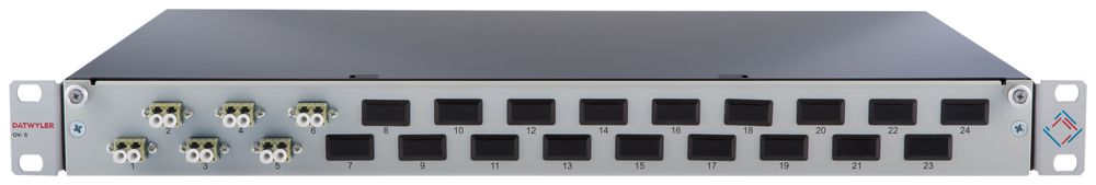 Spleissbox 19" Dätwyler 1HE 6×LCD/PC 12×FP 2m, bg