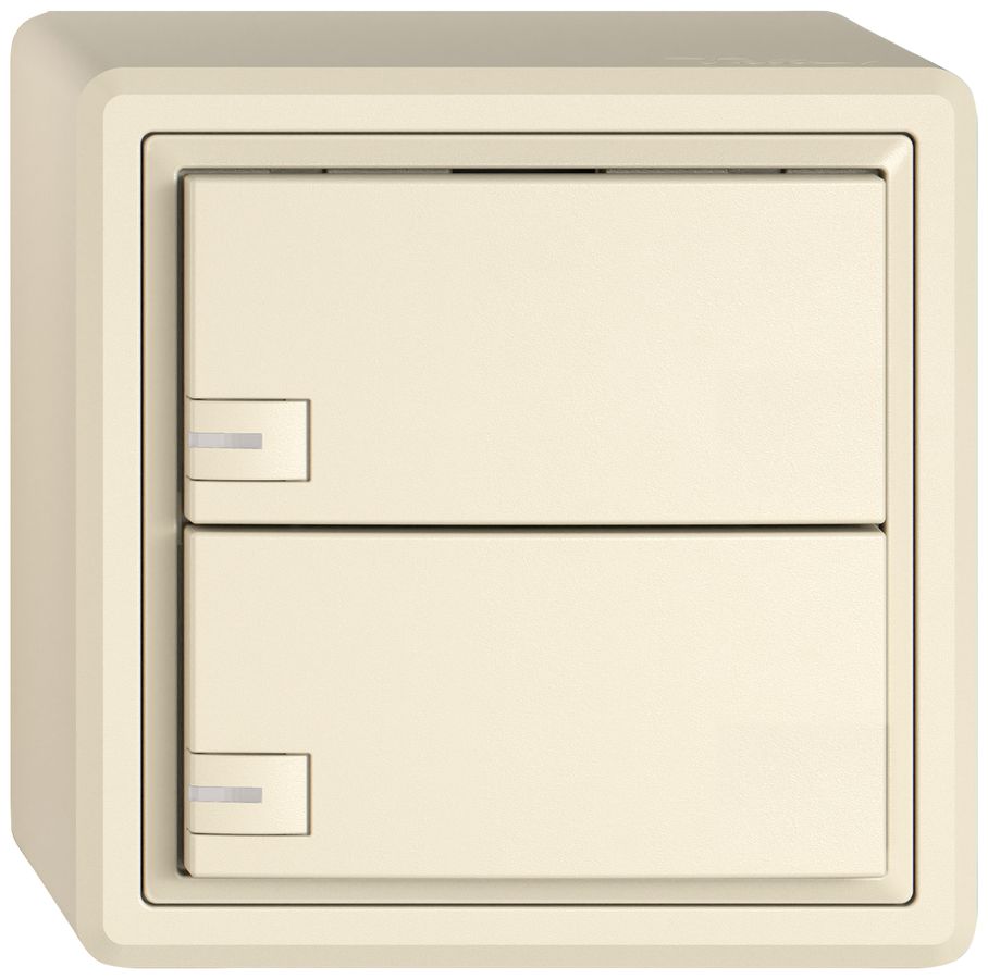 AP-Universaltaster EDIZIO.liv UNI SNAPFIX® m.LED RGB 2× 1-Tbed.cr