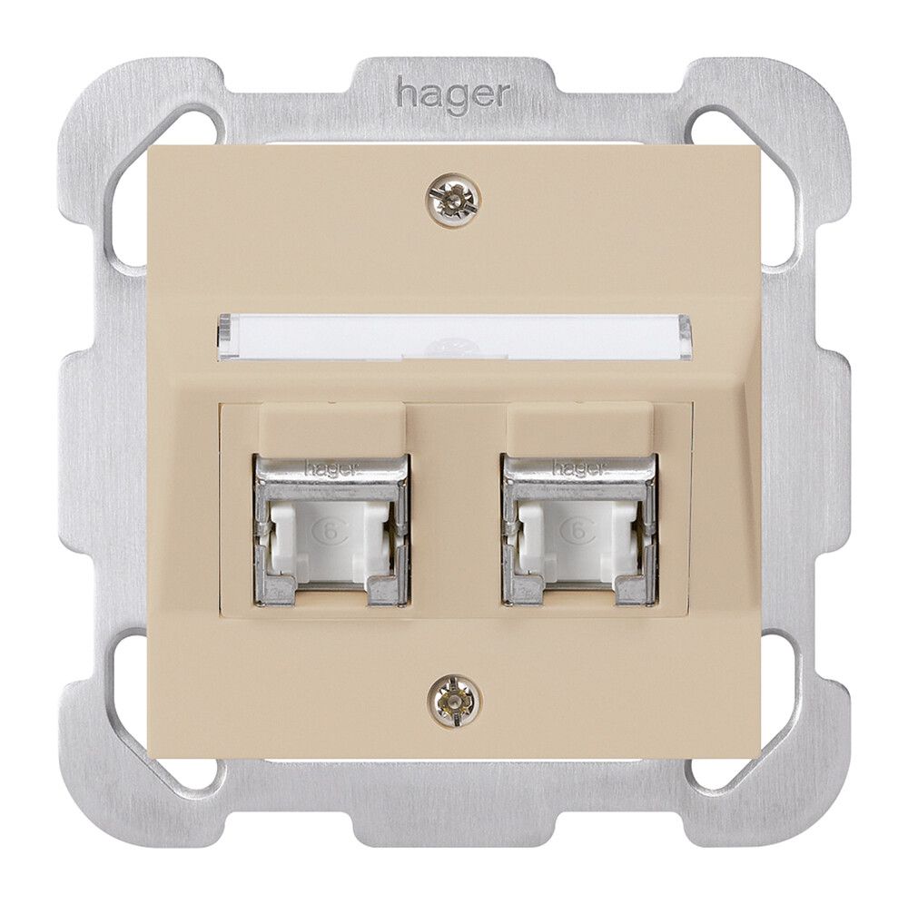 UP-Montage-Set kallysto B Kat.6 2RJ45/s beige
