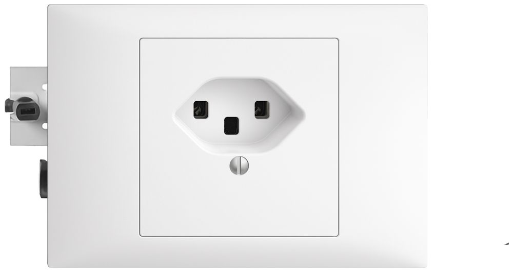 Prise INC EDIZIOdue T23 16A blanc 53mm, bornes à vis