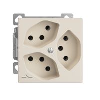 AP-Steckdose EDIZIOdue 3×T13 1×S Kombi-Einsatz crema