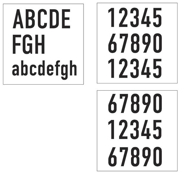 Jeu d.numéros d.maison DOTLUX p.numéros d.maison LED WALLsquare avec 0…9 A…H a…h