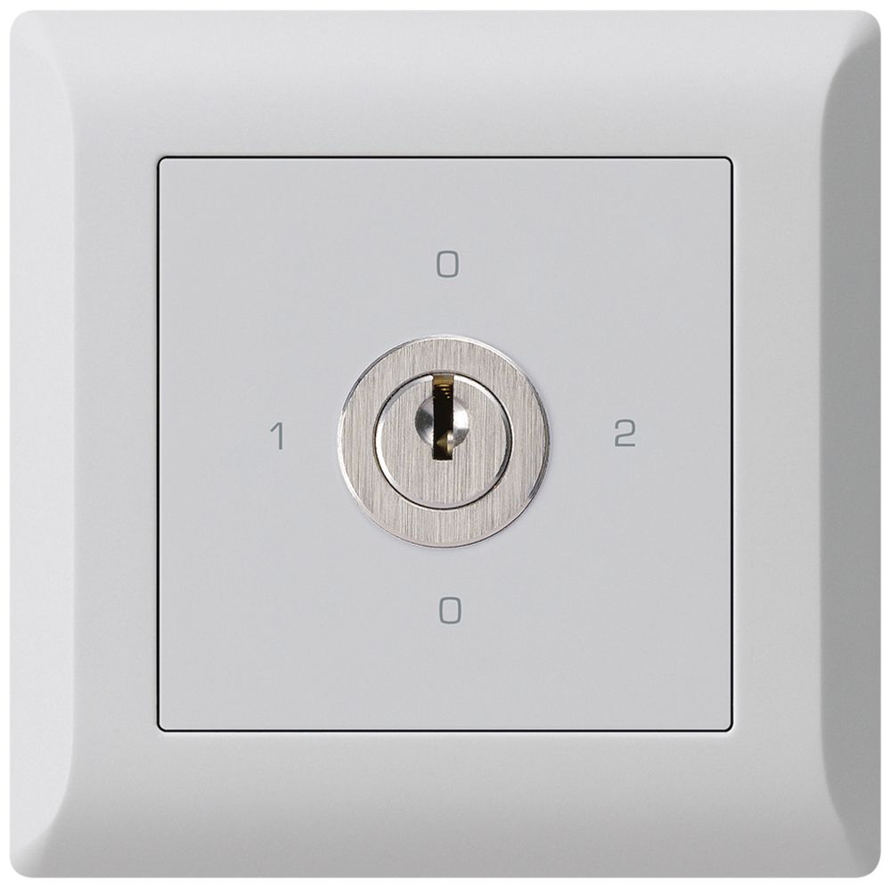 UP-Drehschalter kallysto.line 2/1L hellgrau mit Schloss Kaba 8