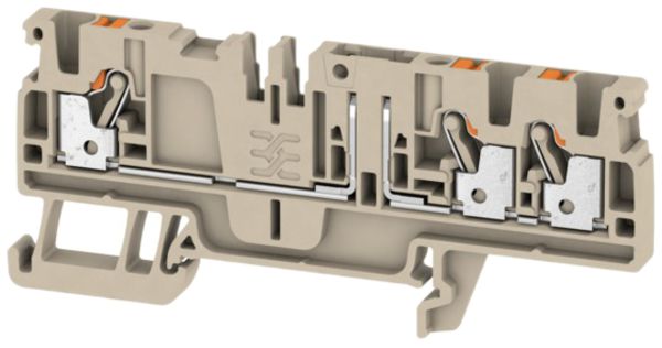 Borne de test sectionnable Weidmüller ADT W/O PUSH IN 2.5mm² 3 connex.TS35 beige