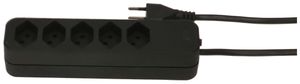Steckdosenleiste MAX HAURI Swiss-Line 3m 5×T13 schwarz 2×Magnet