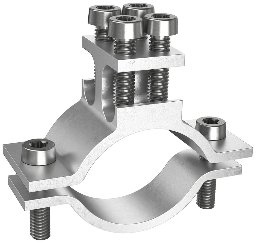 Erdleitungsbride AGRO 1…1 1/4" (33.5…41.9mm), 2×4…50mm²/Ø8mm