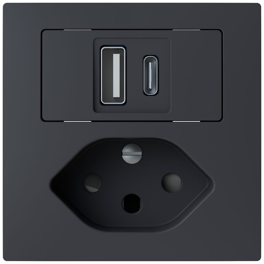 USB-Ladesteckdose ABB Sidus 1×USB-A 1×USB-C + T13 3000mA OUT:5V an