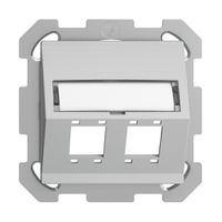 UP-Montageset EDIZIOdue FM Schrägauslass 2×R&M Kat.5e/6/LC spezial, hellgrau