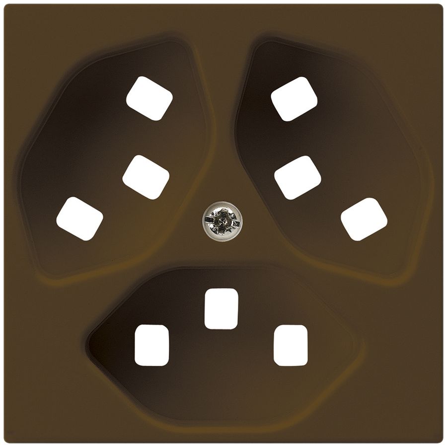 Frontplatte zu Steckdose Hager kallysto 3×T23 H braun