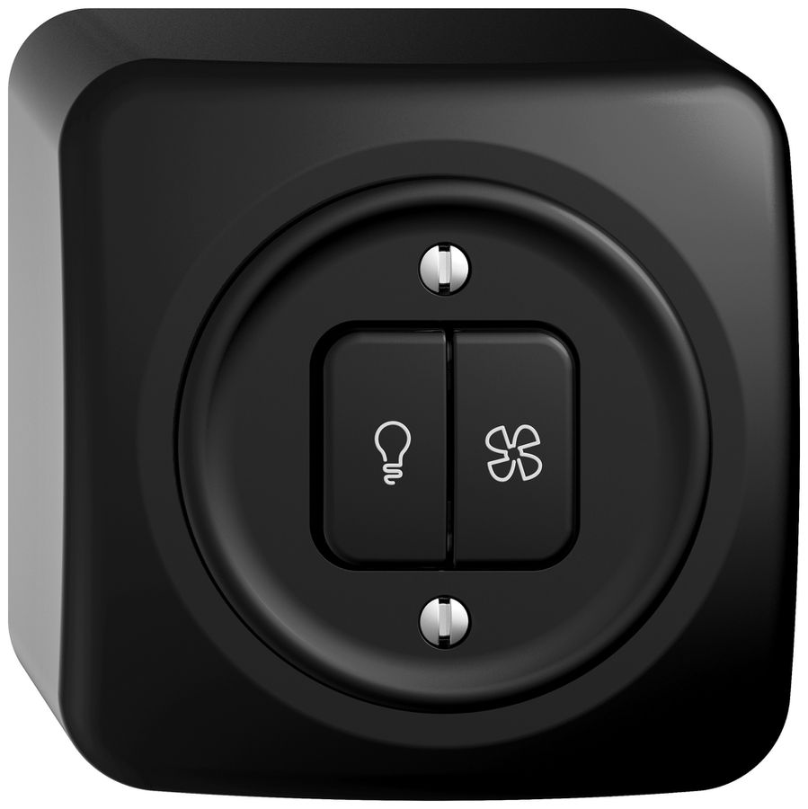 AP-Leuchtdruckschalter STANDARDdue SNAPFIX® für Licht&Venti 3/3/1L KS gelb sz