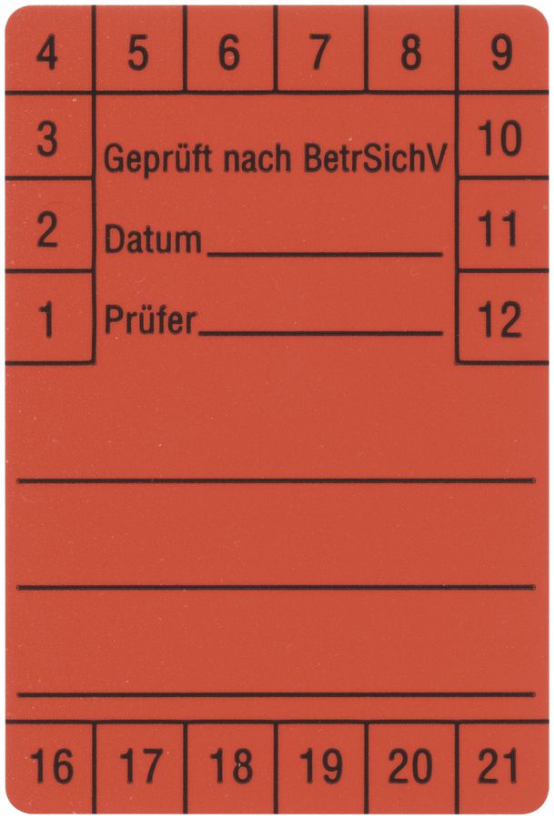 Prüfetiketten 1280R 60×40mm 250 Stück rot