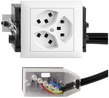 EB-Steckdose 3×T23 16A weiss 53mm L1 EDIZIOdue für Technofil