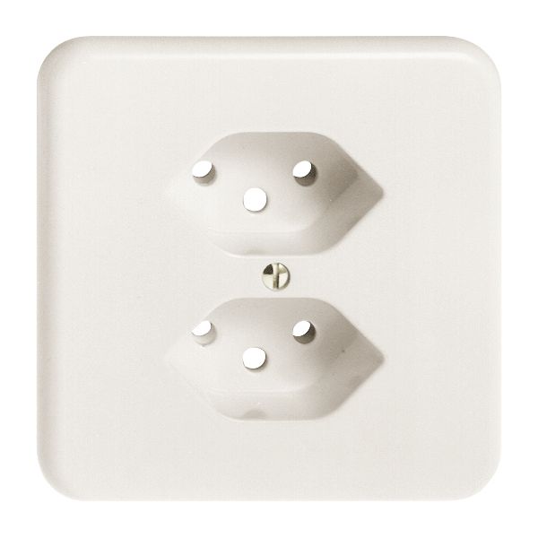 Kit frontal FH pour prise 2×T13 blanc