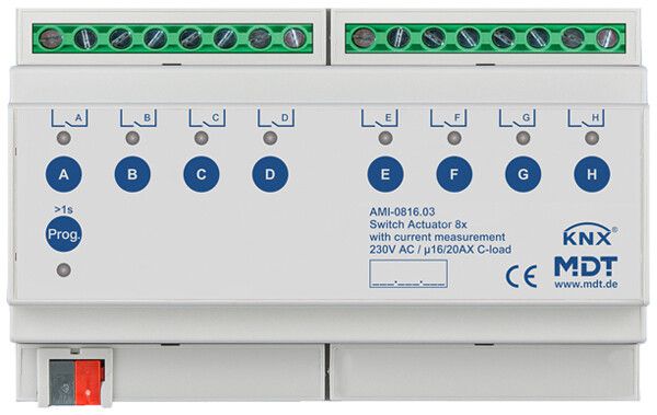REG-Schaltaktor KNX MDT AMI-0816.03 8-Kan 16A 230VAC 8TE