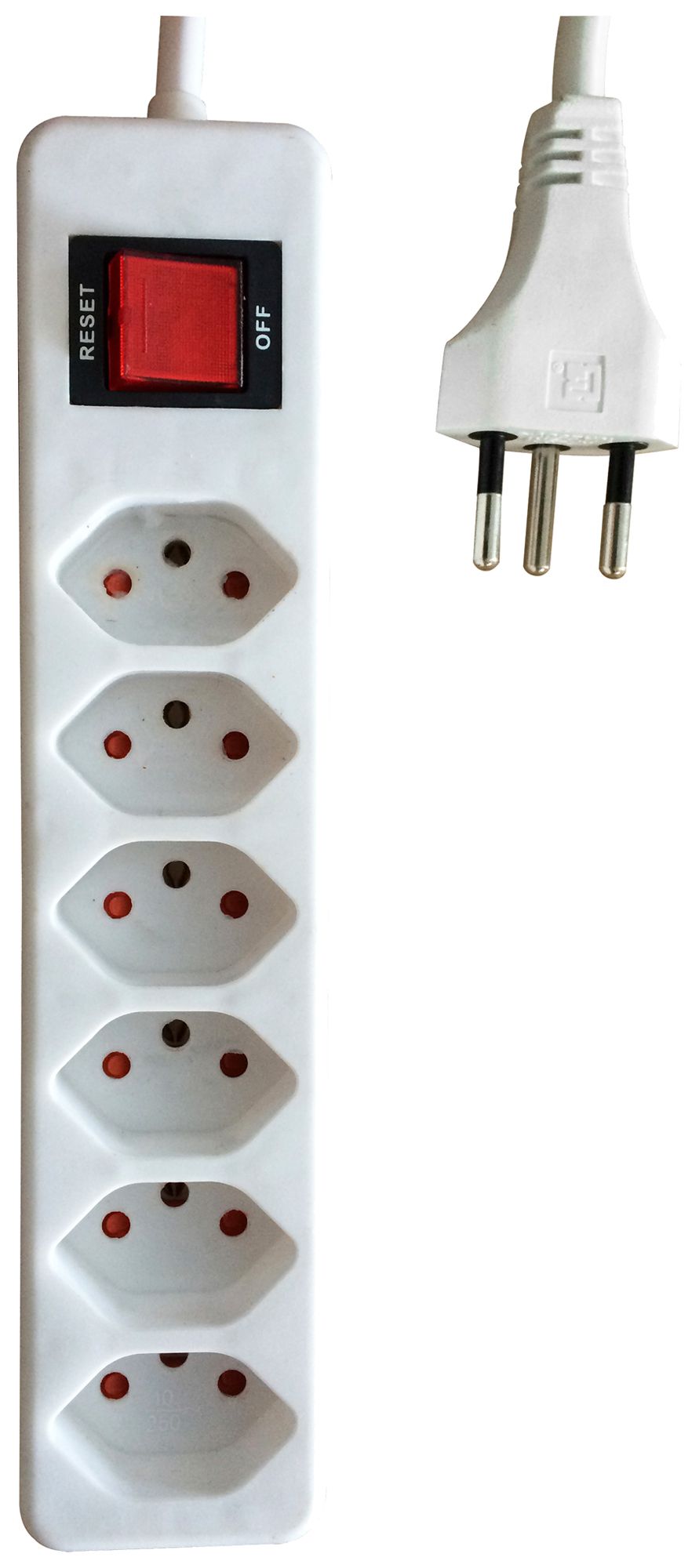 Prise multiple ELBRO 6×T13 10A 2300W 3m blanc IP20
