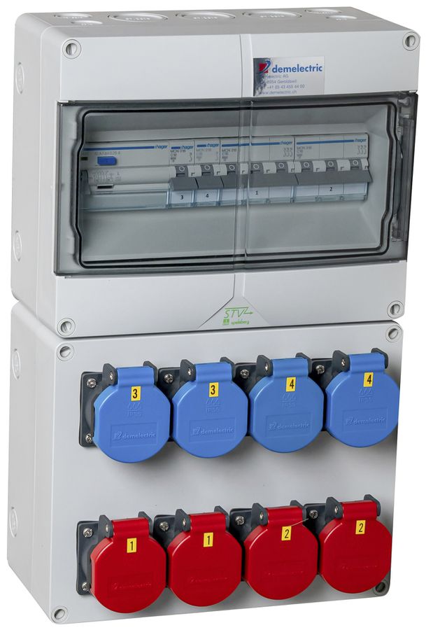 Stromverteiler DEM DB20951 40A 4×LS 1×FI 4×T23 4×T25