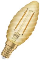 LED-Lampe LEDVANCE Vintage E14 1.5W 120lm 2400K Ø35×100mm gerillt klar Gold