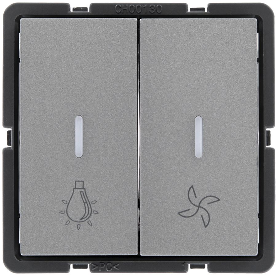 Interruttore pulsante per luce e ventilazione MOS illuminabile mag