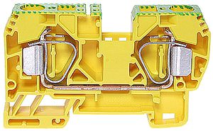 Durchgangs-Reihenklemme Woertz 2.5…16mm² 65A 600V Federzugansch.2×1 TH35 gn/gb