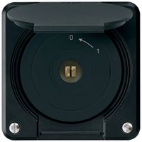 UP-Steckschlüsselschwenktaster robusto IP55 schwarz mit Deckel 1P Kombi Vierkant