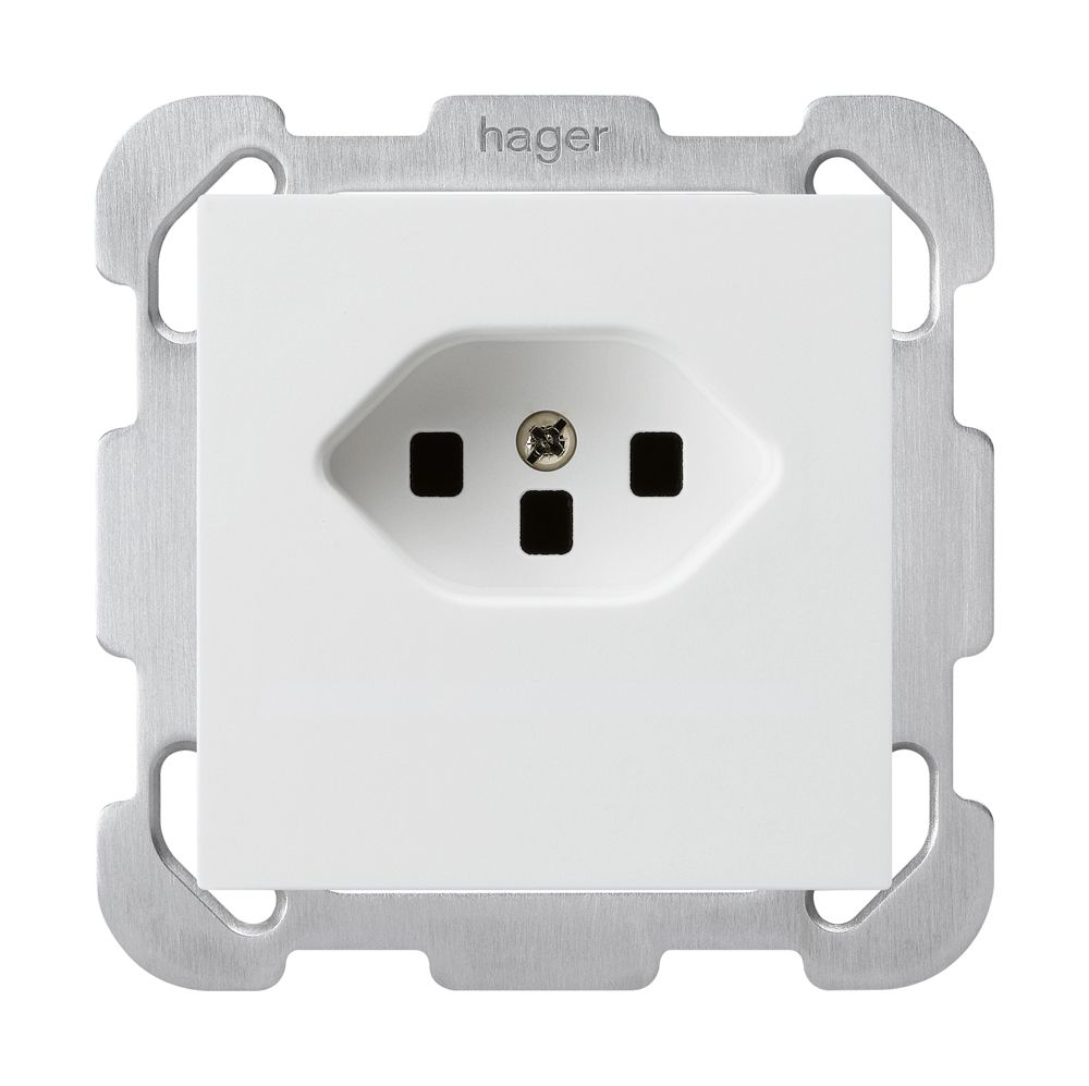 Prise ENC kallysto T23 blanc bornes à vis avec plaque de fixation