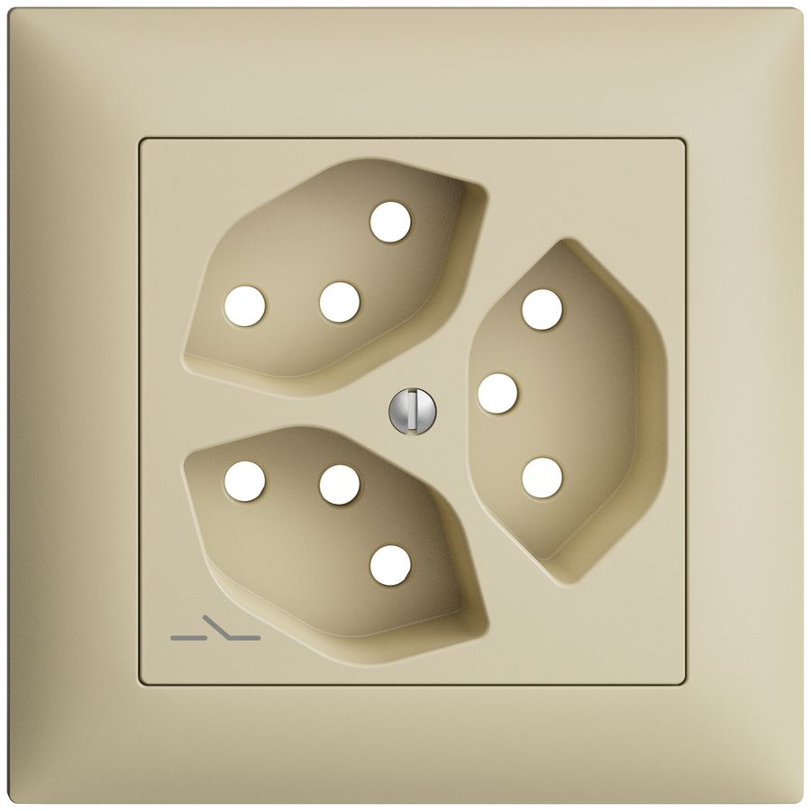 Kit frontale EDIZIOdue vanille 88×88mm 3×T13/1