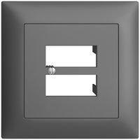Kit frontale INC EDIZIOdue grigio scuro 88×88mm 4×RJ45