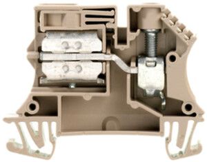 Borne de test sectionnable WM WNT barre collectrice 10mm² glissant TS35 beige