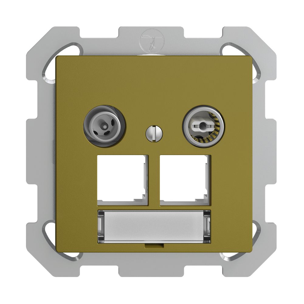UP-Multimediadose EDIZIOdue FM EASYNET 4dB, f.2×RJ45 S-One, olive