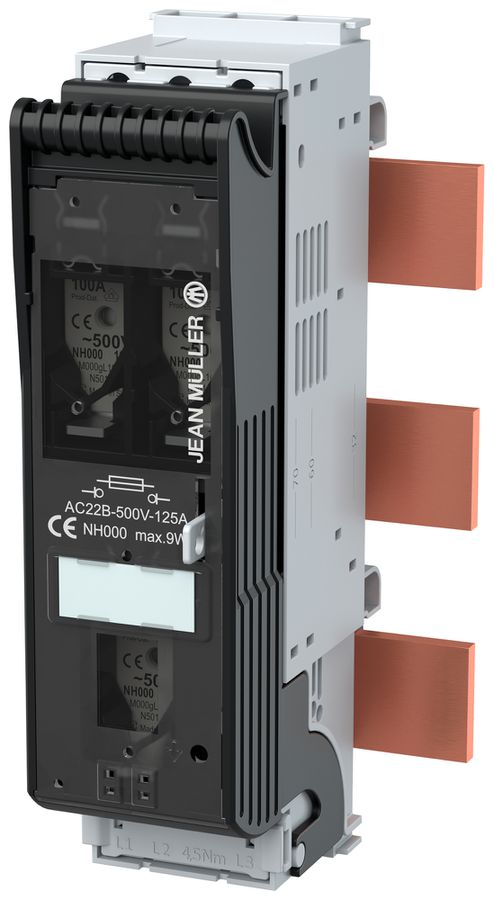 Coupe-circuit sectionneur HPC KETO NH000 690V 125A 80kA 3P raccord câble bas