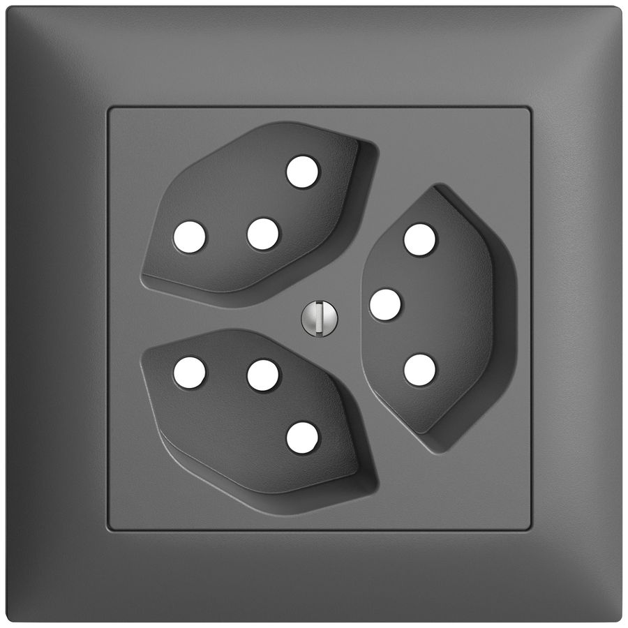 Frontset EDIZIOdue dunkelgrau 88×88mm 3×T13 mit Shutter