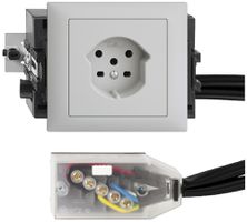 EB-Steckdose EDIZIOdue T15 hellgrau 49…69mm für Flachkabel Technofil