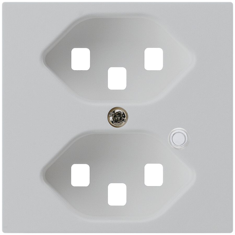 Piastra frontale per presa Hager kallysto 2×T23 illuminato H grigio chiaro