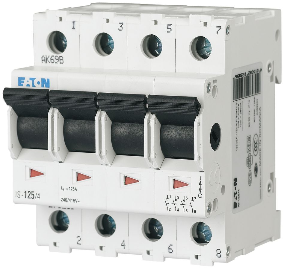 REG-Ausschalter Eaton, IS-40/4, 40A/415V 4L, 4TE, "0-1"
