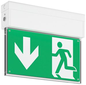 LED-Rettungszeichenleuchte RZB GSUN IP30 2.6W bat 1…8h DS ST weiss