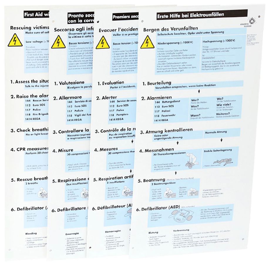 Erste-Hilfe-Tafel Französisch 210×432mm