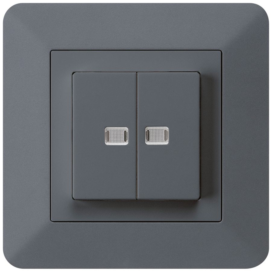 UP-Leuchtdruckschalter kallysto.trend 1/3+3/1 mit 2 Linsen anthrazit