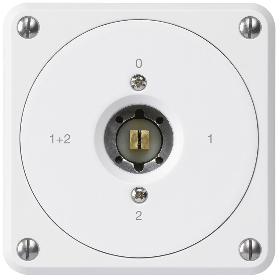 Interrupteur à clé carrée ENC robusto sans clapet 1/1P blanc combi